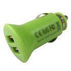 FCC が付いている Smartphone のためにデュアル ポート薄緑の携帯用小型 USB 車の充電器