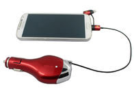 高性能の携帯電話車の充電器の二重マイクロ USB の引き込み式ケーブル