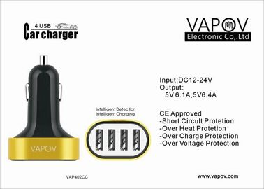 セリウムは 6.1A iPhone6/Samsung/人間の特徴をもつ携帯電話 /Tablet のためのスマートな 4 つの港 USB 車の充電器を承認しました